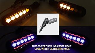 AUTOPOWERZ NEW INDICATOR LIGHT COME WITH  2 LIGHTENING MODE YELLOW-RED-BLUE UNIVERSAL FOR ALL BIKES