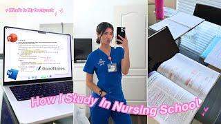 How I Study In Nursing School! study guide tutorial & what's in my backpack