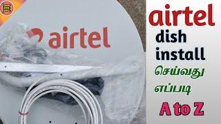 How to install airtel DTH dish antenna/ TDI/Tamil