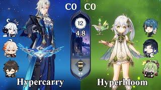 C0R1 Neuvillette Hypercarry & C0R1 Nahida Hyperbloom | Spiral Abyss 4.8 | Genshin Impact