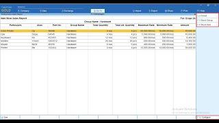 Tally Add On : Print Stock Item-Group-Category Wise Sales Purchase Report in Tally Prime Software