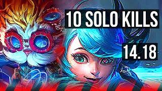 HEIMERDINGER vs GWEN (TOP) | 10 solo kills, Quadra, 78k DMG, 24/5/8, 700+ games | NA Master | 14.18