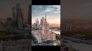 Asian Modren city Moscow the capital of Russia   skyscraper drone fottage #ytshorts #moscow #trave