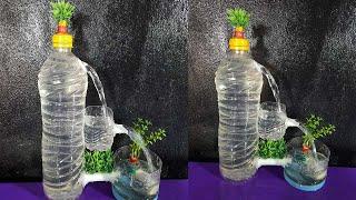 Plastic bottle waterfall fountain making easy at home || Fountain Craft idea