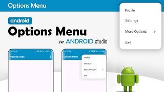 Options Menu in Android Studio Tutorial 2024