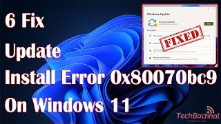 Fix Windows 11 Update Install Error 0x80070bc9