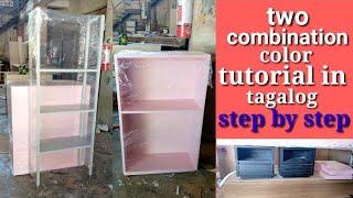 latest 2023 styles of two color combination tutorial display cabinet