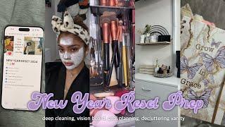 NEW YEAR RESET 2024 | deep cleaning, vision board, goal planning