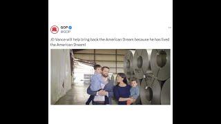 JD Vance will help bring back the American Dream because he has lived the American Dream!