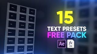 Text Animation Presets Pack for After Effects [ FREE DOWNLOAD]