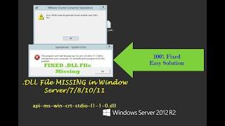 Fixed: api-ms-win-crt-stdio-l1-1-0.dll file missing error | how to solve Dll file error