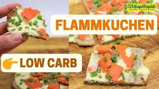 Low Carb Flammkuchen selber machen mit einem Flammkuchenteig aus nur 3 Zutaten