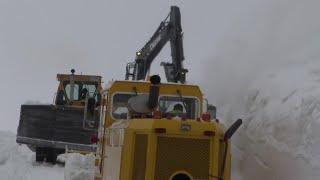 Snow plowing continuing along Glacier National Park’s Going-to-the-Sun Road