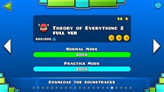 Geometry Dash - Theory of Everything 2 (FULL VER) All Coin /  Partition