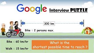 Google Interview Riddle - 3 Friends Bike and Walk || Logic and Math Puzzle