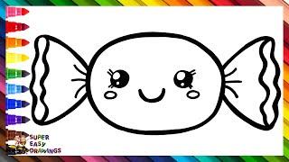 Draw and Color a Cute Candy  Drawings for Kids