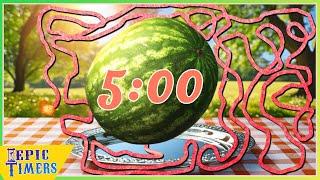 5 Minute Timer with Music and fun Watermelon timer bomb