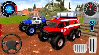 Juegos De Carros - US Monster Truck Police, Fire Truck Driver #1 - Offroad Outlaws Android Gameplay