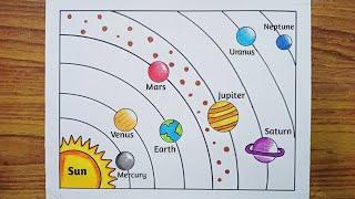 How to Draw Solar System / Solar System Drawing / Solar System Planets Drawing/Solar System Diagram