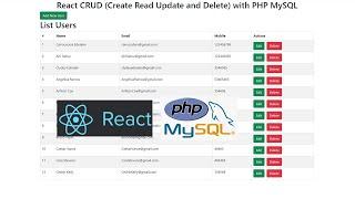 React CRUD (Create Read Update and Delete) with PHP MySQL