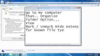 Windows Tricks - How to Disable / Enable file extension in windows XP/Vista/7/8/8.1/X