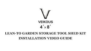 Veikous 4'x8' Lean-To Garden Storage Shed Kit