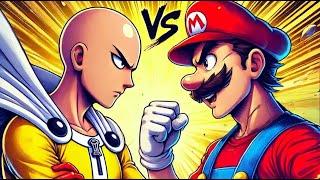 One Punch Man Saitama vs Mario [Fan animation]