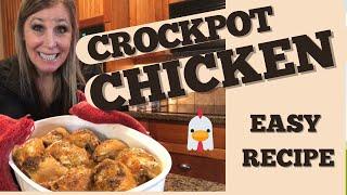 CROCKPOT CHICKEN THIGHS | Fall off the bone | easy & delicious quick recipe | dump & go