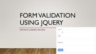 Form Validation using jQuery  and bootstrap without Plugin #html5     #formvalidation #css