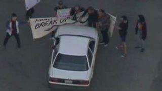 Driver in Los Angeles rams through pipeline protest