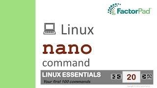 Linux nano command summary with examples