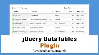 jQueryDataTables: jQuery Plugin for HTML Tables Advance Controls