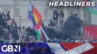 Incredible moment fight breaks out over Pride flag at pro-Palestine protest