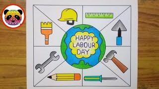 World Labour Day Drawing / World Labour Day Poster Drawing / How to Draw Labour Day Poster Drawing