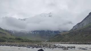 relaxing sound of water flowing in the river.... parkhachik glacier #viral #viralvideos #video