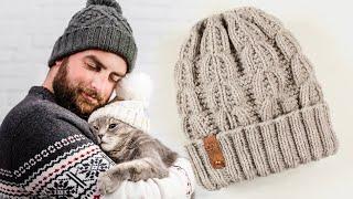 МУЖСКАЯ ШАПКА на осень зиму спицами / Mens autumn winter hat DIY