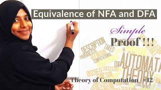 THEORY OF COMPUTATION- LECTURE 12 - Equivalence of DFA and NFA - Proof