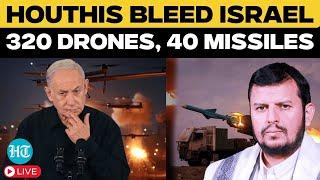 LIVE | Israelis in Panic as Houthis Unleash Massive Attack with 320 Drones, 40 Missiles | Iron Dome