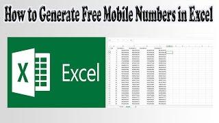 Mobile Number Generation in Excel | Step-by-Step Tutorial