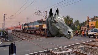 Dangerous Black Horse Headed Guwahati Express Furious Moving Throughout at Railgate