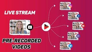Live Stream Pre Recorded Videos to Facebook, YouTube & Twitch Simultaneously -Tutorial