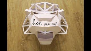 lion papercraft - low poly - part 1 - dutchpapergirl