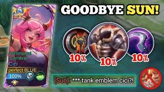 CICI TANK EMBLEM VS. META SUN!‼️ (so broken!) | CICI BEST BUILD -MLBB