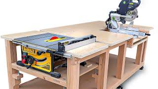 Table Saw + Miter Saw WORKBENCH Like No Other