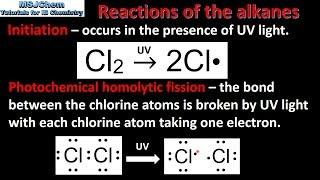 R3.3.3 Free radical substitution reactions of the alkanes