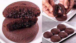 EGGLESS CHOCO FILL COOKIES RECIPE | CHOCOLATE LAVA COOKIES | CHOCOLATE BISCUIT RECIPE | N'Oven