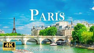 Paris, France 4K Scenic Relaxation Film  Paris Drone Scenery with Calming Music