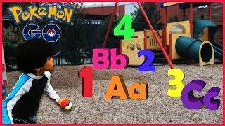 PRETEND PLAY Learning ABC Letter Alphabets and Numbers 1-10 With Pokemon Go