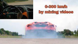 Lamborghini Revuelto 0-300 km/h(by editing and mixing videos)(Read desc)