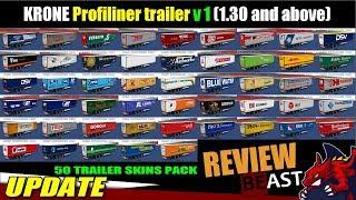 ETS2 | update trailer mod "Krone Profiliner trailer v1 (+40 Skins pack)" - review